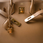 Hermes Birkin 30 Biscuit Togo Gold Plated U Stamp - Redeluxe