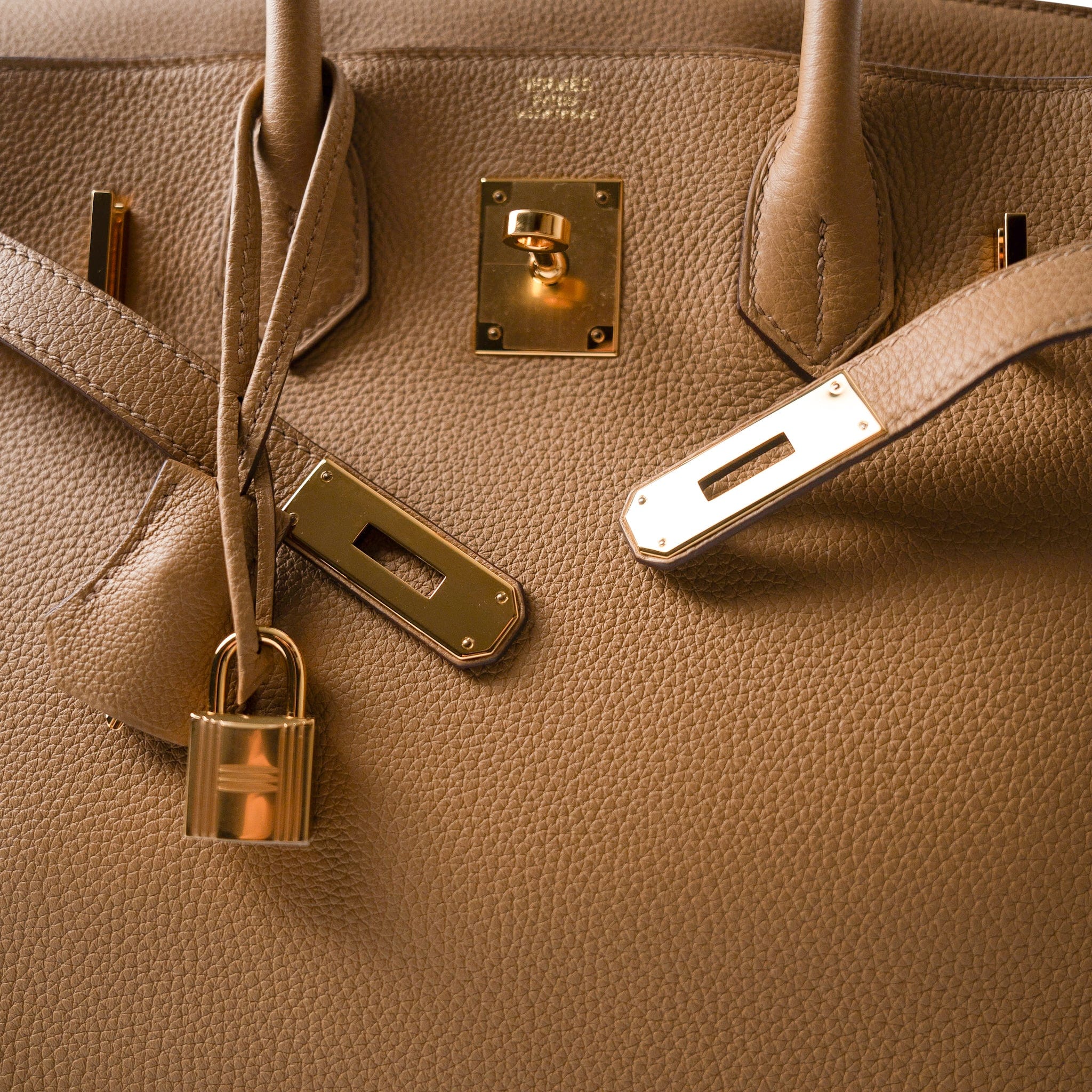 Hermes Birkin 30 Biscuit Togo Gold Plated U Stamp - Redeluxe