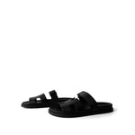 Hermes Black Chypre Sandals Black Calfskin 40.5 / 10.5 US - Redeluxe