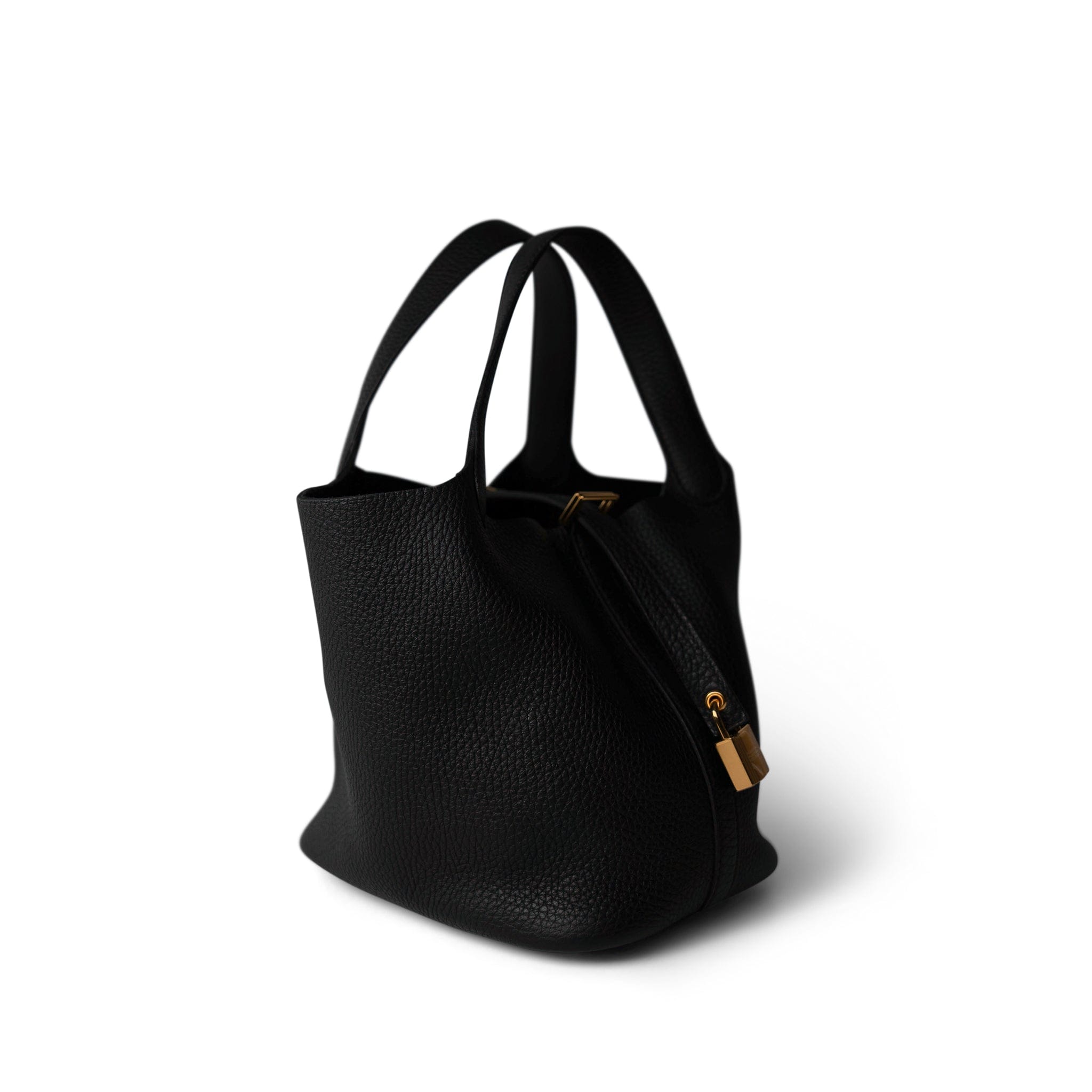 Hermes Black Picotin Lock 18 Black Taurillon Clemence Gold Plated B Stamp - Redeluxe