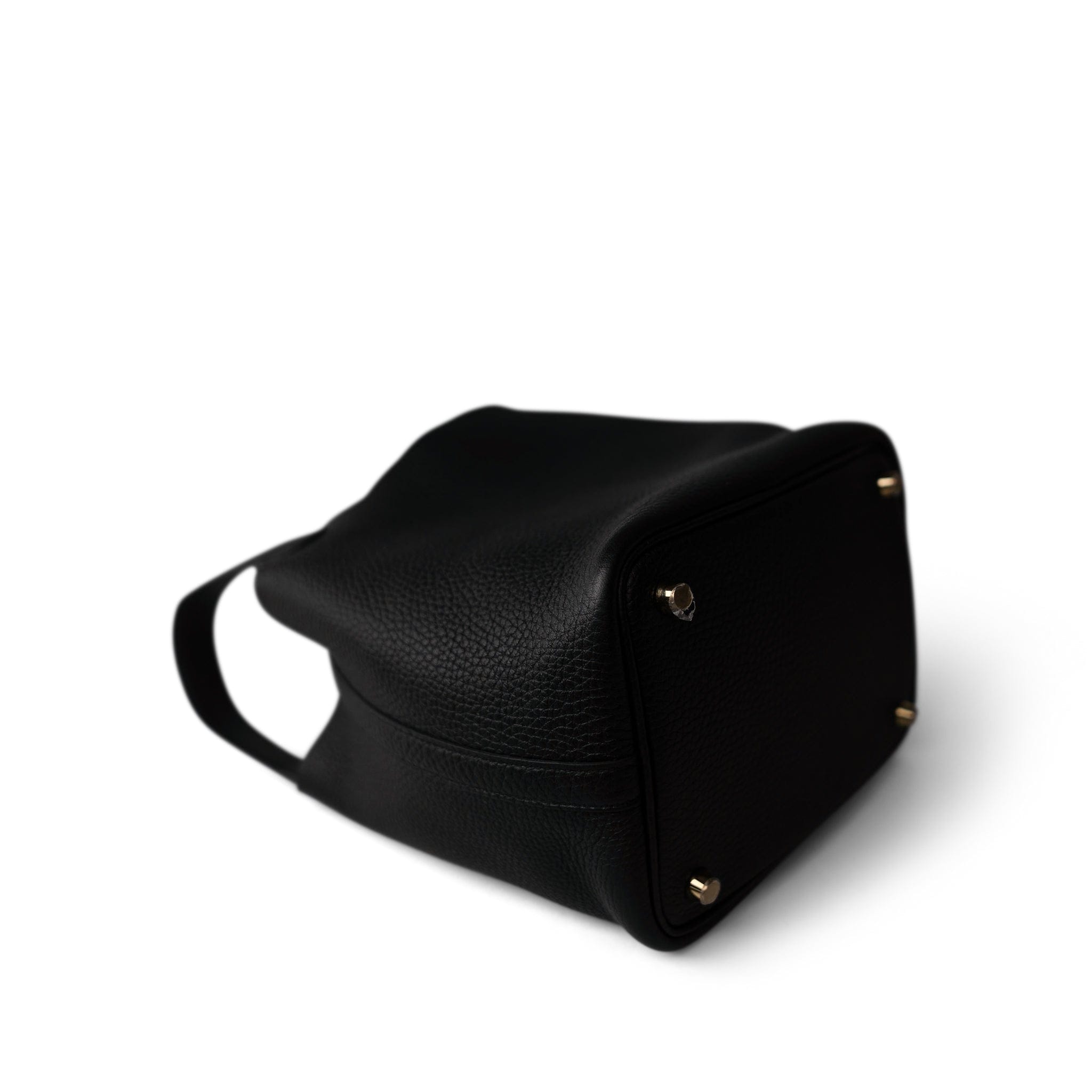Hermes Black Picotin Lock 18 Black Taurillon Clemence Gold Plated B Stamp - Redeluxe