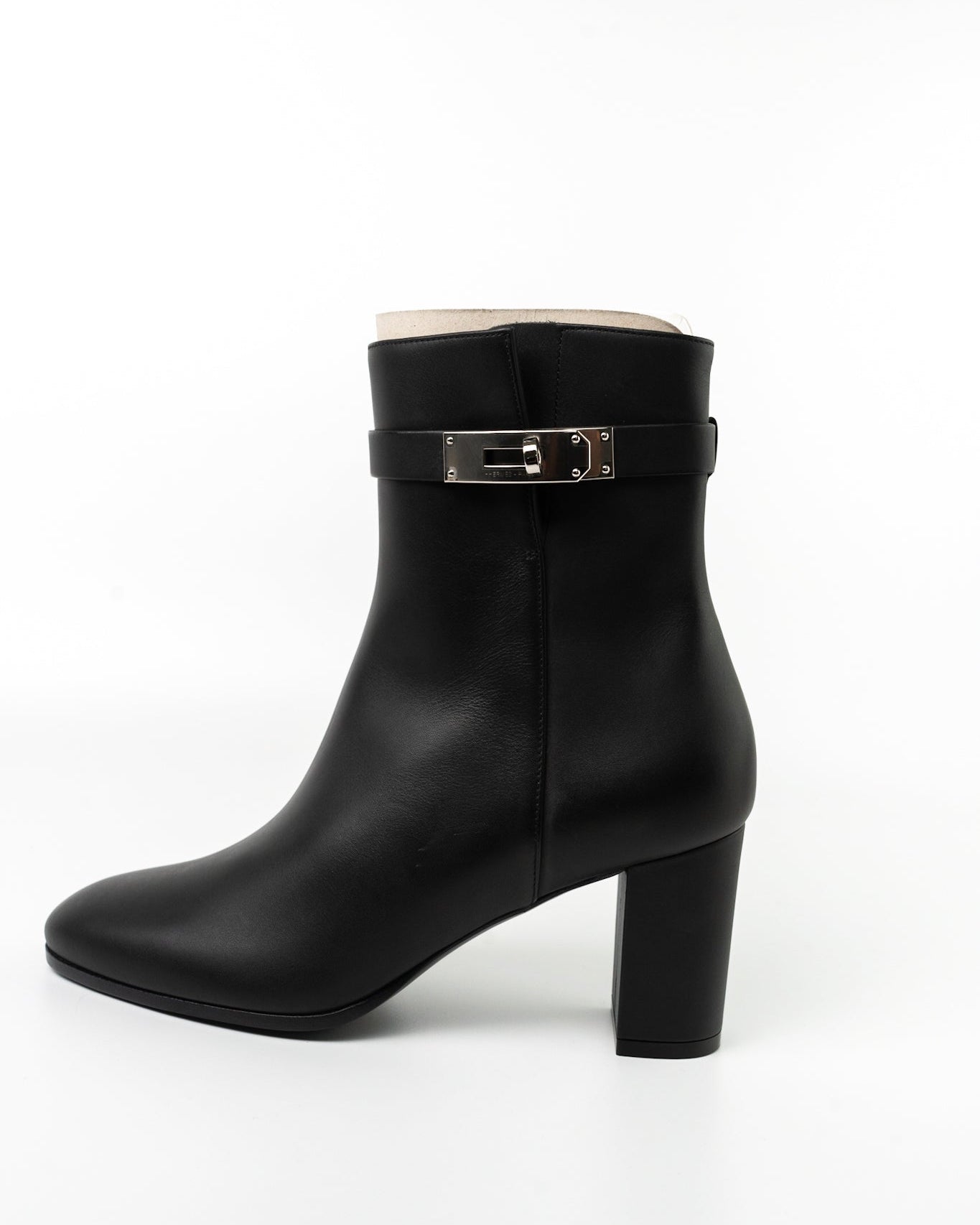 Hermes Boots Black Hermès Calfskin Saint Germain Ankle Boots 38 Black - Redeluxe