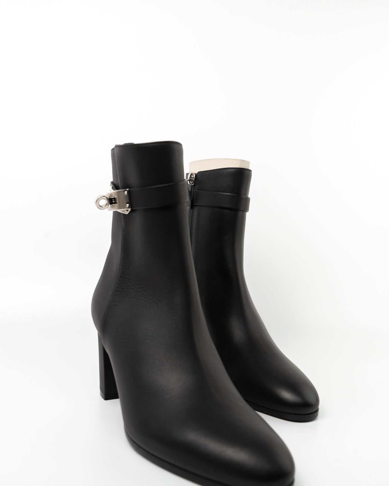 Hermes Boots Black Hermès Calfskin Saint Germain Ankle Boots 38 Black - Redeluxe