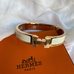 Hermes Bracelet Gold Hermes Clic H Craie GM Bracelet Rose Gold - Redeluxe