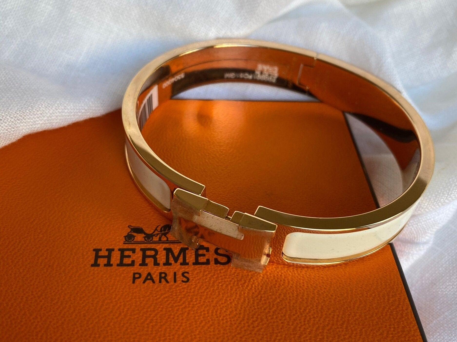 Hermes Bracelet Gold Hermes Clic H Craie GM Bracelet Rose Gold - Redeluxe