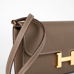 Hermes Clutch Hermès Etoupe Epsom Constance To Go Wallet 18cm Gold Hardware - Redeluxe