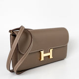 Hermes Clutch Hermès Etoupe Epsom Constance To Go Wallet 18cm Gold Hardware - Redeluxe