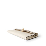 Hermes Clutch White Kelly Cut Clutch Nata Swift Gold Plated Z Stamp - Redeluxe