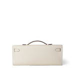 Hermes Clutch White Kelly Cut Clutch Nata Swift Gold Plated Z Stamp - Redeluxe