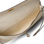 Hermes Clutch White Kelly Cut Clutch Nata Swift Gold Plated Z Stamp - Redeluxe
