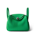Hermes Green Mini Lindy Vert Comics Clemence Palladium Plated B Stamp - Redeluxe