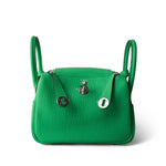 Hermes Green Mini Lindy Vert Comics Clemence Palladium Plated B Stamp - Redeluxe
