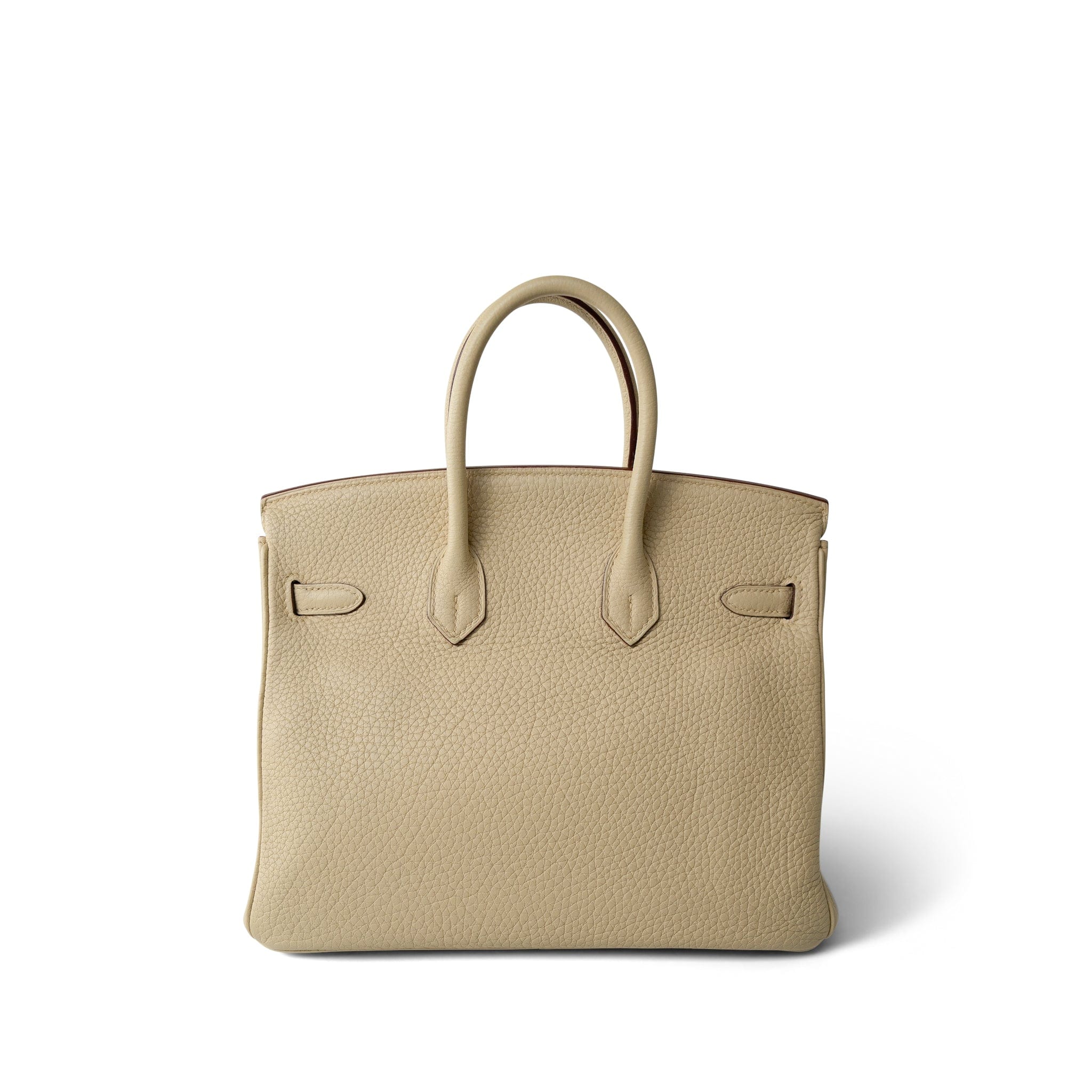 Hermes Handbag Beige Birkin 25 Parchemin / Light Beige Togo Palladium Plated M Square Stamp - Redeluxe