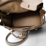 Hermes Handbag Beige Birkin 25 Trench Togo Gold Plated A Stamp - Redeluxe