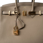 Hermes Handbag Beige Birkin 25 Trench Togo Gold Plated A Stamp - Redeluxe