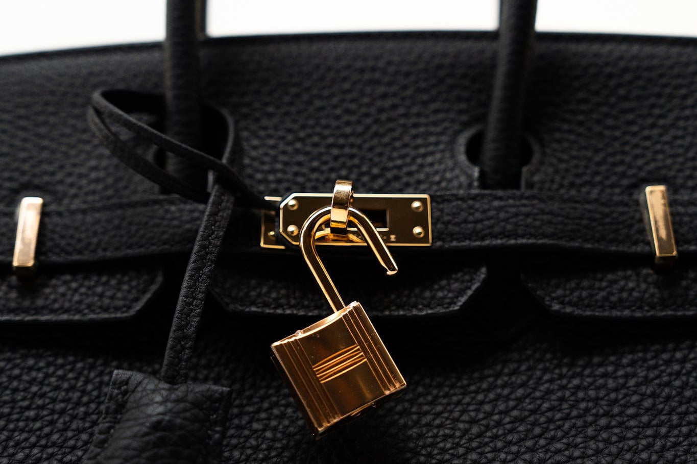 Hermes Handbag Birkin 25 Black Veau Togo Leather Rose Gold Hardware Z Stamp - Redeluxe