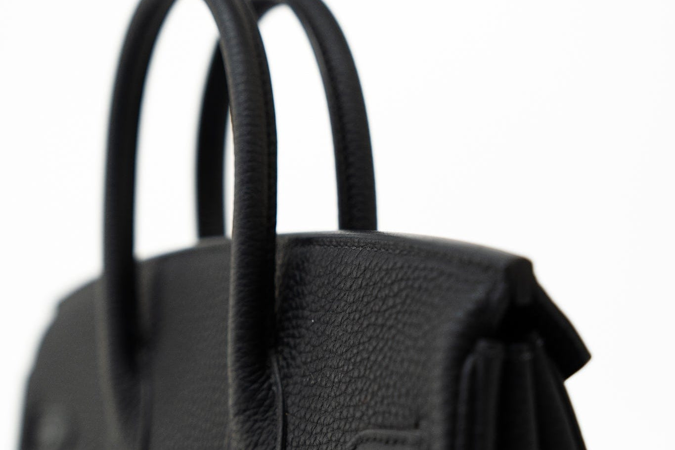 Hermes Handbag Birkin 25 Black Veau Togo Leather Rose Gold Hardware Z Stamp - Redeluxe