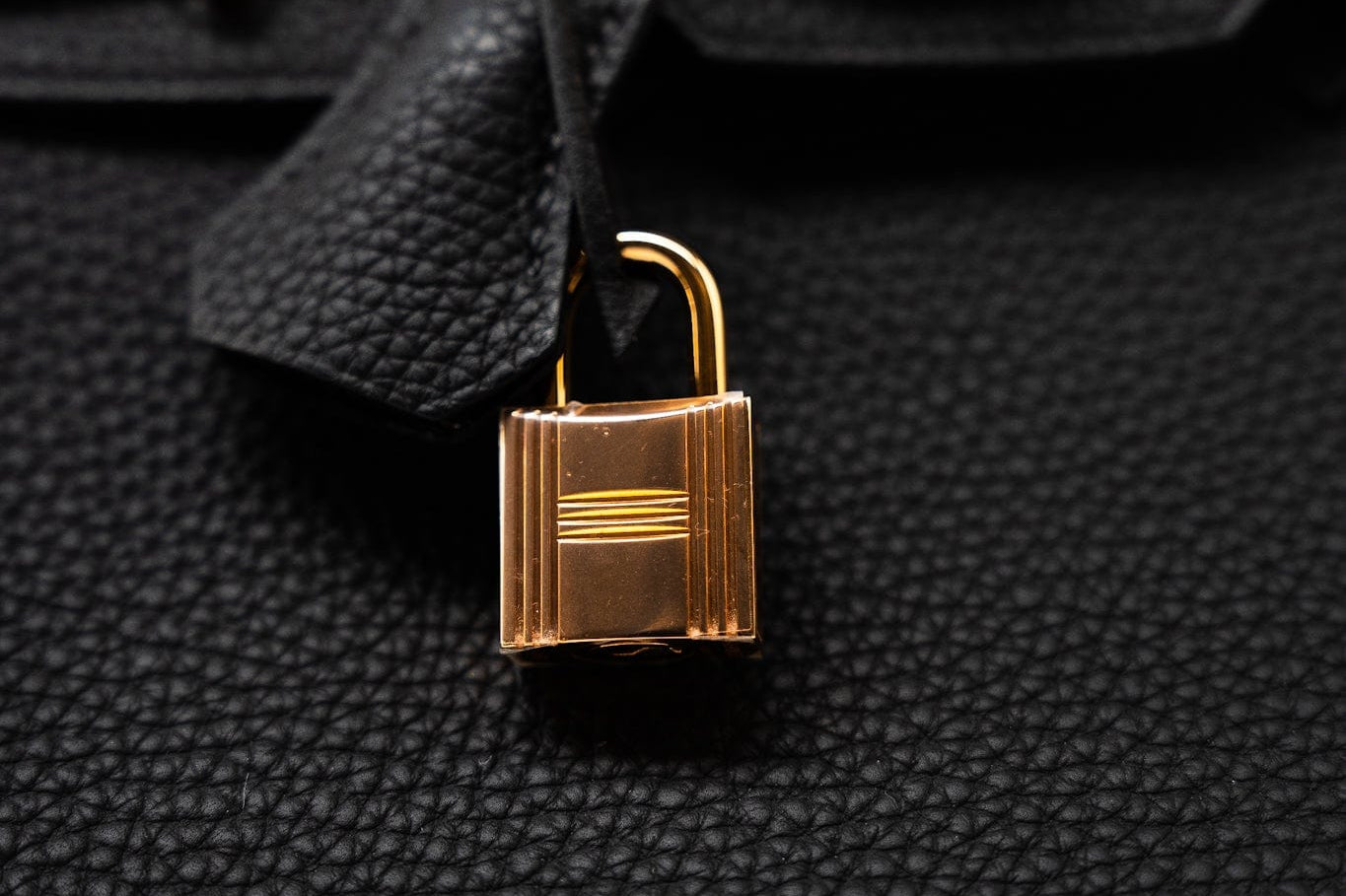 Hermes Handbag Birkin 25 Black Veau Togo Leather Rose Gold Hardware Z Stamp - Redeluxe