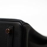 Hermes Handbag Birkin 25 Black Veau Togo Leather Rose Gold Hardware Z Stamp - Redeluxe