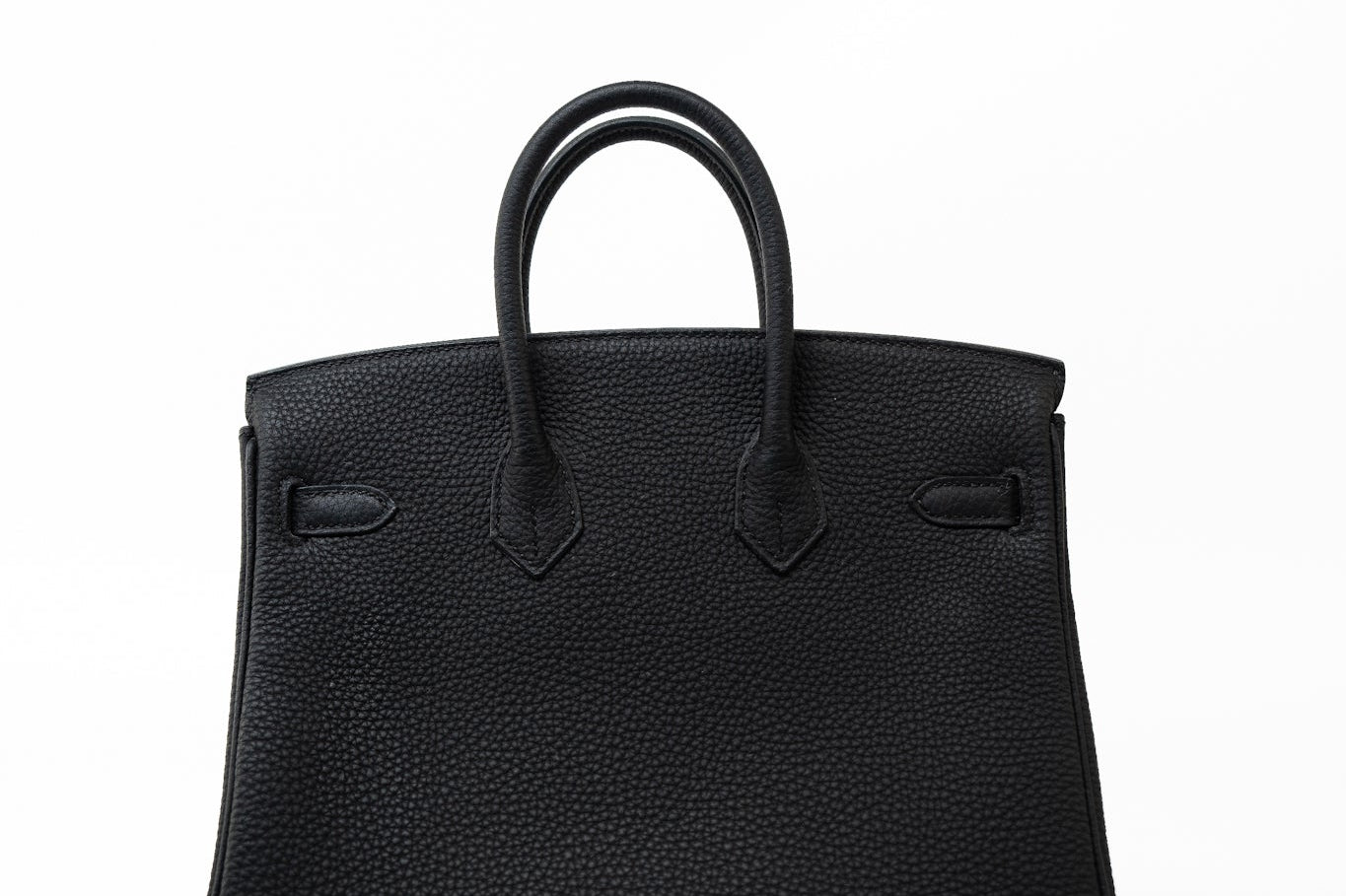 Hermes Handbag Birkin 25 Black Veau Togo Leather Rose Gold Hardware Z Stamp - Redeluxe