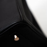 Hermes Handbag Birkin 25 Black Veau Togo Leather Rose Gold Hardware Z Stamp - Redeluxe