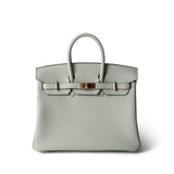 Hermes Handbag Birkin 25 Gris Neve Togo Leather Gold Hardware B Stamp - Redeluxe