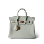 Hermes Handbag Birkin 25 Gris Neve Togo Leather Gold Hardware B Stamp - Redeluxe