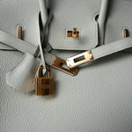 Hermes Handbag Birkin 25 Gris Neve Togo Leather Gold Hardware B Stamp - Redeluxe