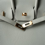 Hermes Handbag Birkin 25 Gris Neve Togo Leather Gold Hardware B Stamp - Redeluxe