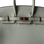 Hermes Handbag Birkin 25 Gris Neve Togo Leather Gold Hardware B Stamp - Redeluxe