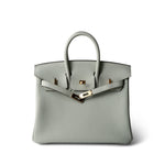 Hermes Handbag Birkin 25 Gris Neve Togo Leather Gold Hardware B Stamp - Redeluxe