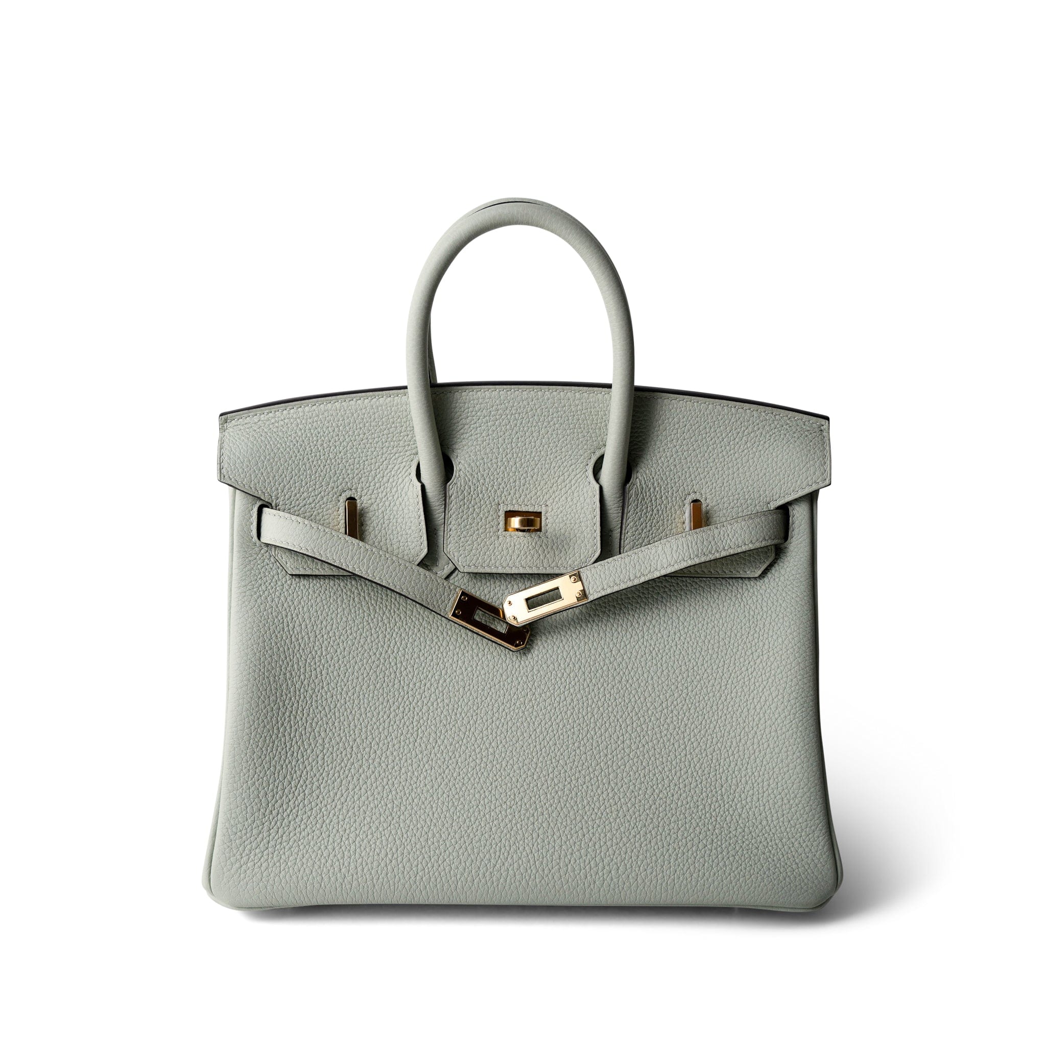 Hermes Handbag Birkin 25 Gris Neve Togo Leather Gold Hardware B Stamp - Redeluxe