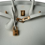 Hermes Handbag Birkin 25 Gris Neve Togo Leather Gold Hardware B Stamp - Redeluxe