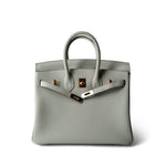 Hermes Handbag Birkin 25 Gris Neve Togo Leather Gold Hardware B Stamp - Redeluxe