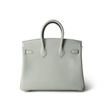 Hermes Handbag Birkin 25 Gris Neve Togo Leather Gold Hardware B Stamp - Redeluxe