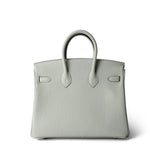 Hermes Handbag Birkin 25 Gris Neve Togo Leather Gold Hardware B Stamp - Redeluxe