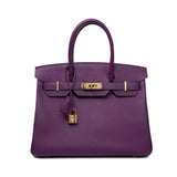Hermes Handbag Birkin 30 Anemone Veau Epsom Leather Gold Plated R Stamp - Redeluxe