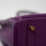 Hermes Handbag Birkin 30 Anemone Veau Epsom Leather Gold Plated R Stamp - Redeluxe