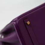 Hermes Handbag Birkin 30 Anemone Veau Epsom Leather Gold Plated R Stamp - Redeluxe