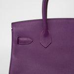 Hermes Handbag Birkin 30 Anemone Veau Epsom Leather Gold Plated R Stamp - Redeluxe