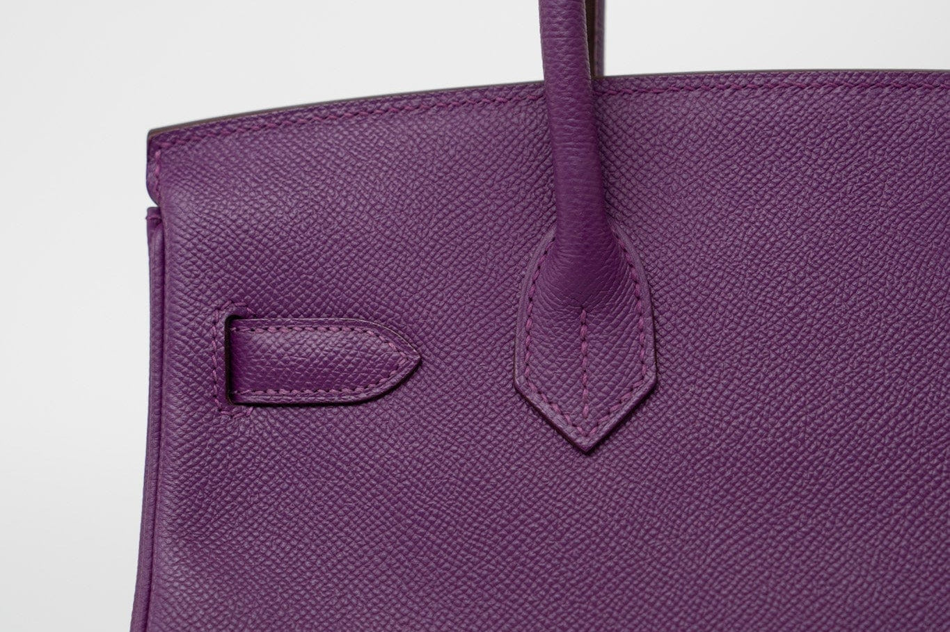 Hermes Handbag Birkin 30 Anemone Veau Epsom Leather Gold Plated R Stamp - Redeluxe