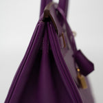 Hermes Handbag Birkin 30 Anemone Veau Epsom Leather Gold Plated R Stamp - Redeluxe