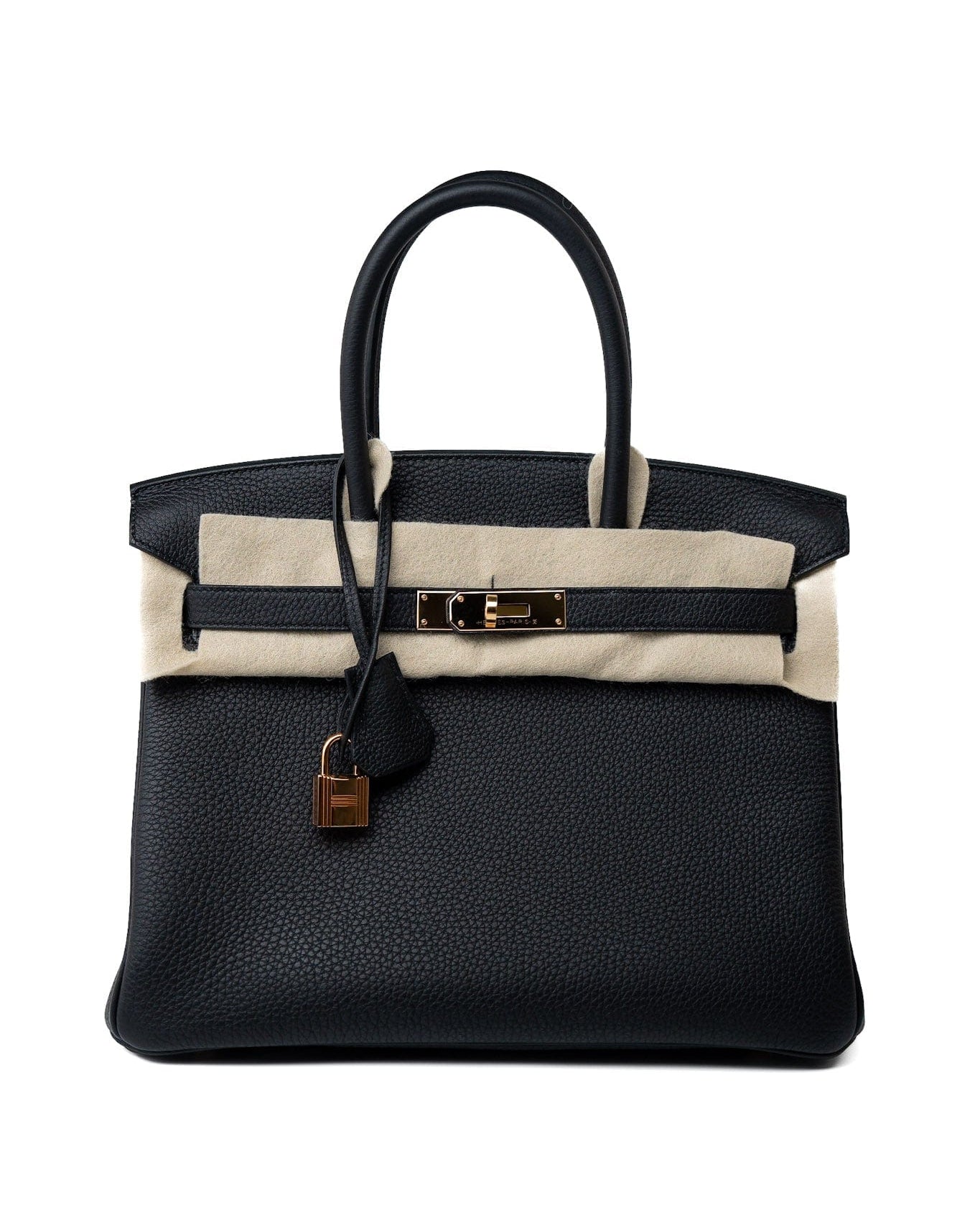 Hermes Handbag Birkin 30 Black/ Noir Togo Rose Gold Plated Hardware 2022 - Redeluxe