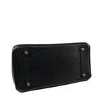 Hermes Handbag Birkin 30 Black/ Noir Vachette Ardennes Gold Plated Hardware G Square Stamp - Redeluxe