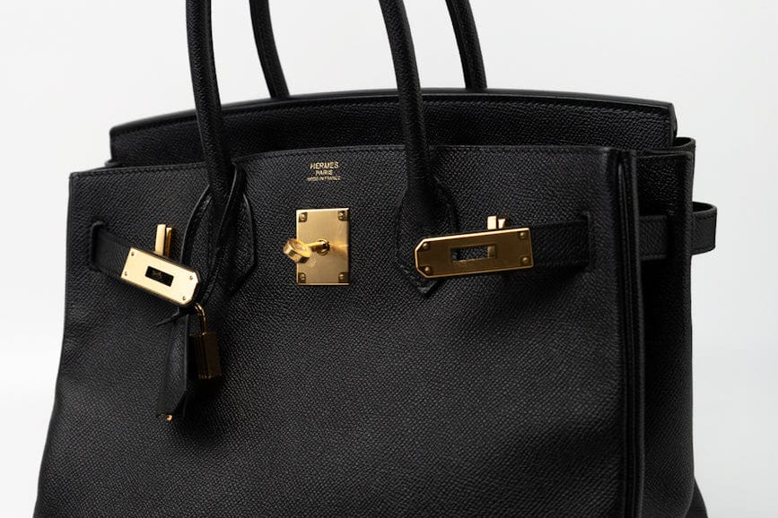 Hermes Handbag Birkin 30 Black Veau Epsom Leather Gold Plated Hardware 2017 A - Redeluxe