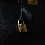 Hermes Handbag Birkin 30 Black Veau Epsom Leather Gold Plated N Stamp - Redeluxe