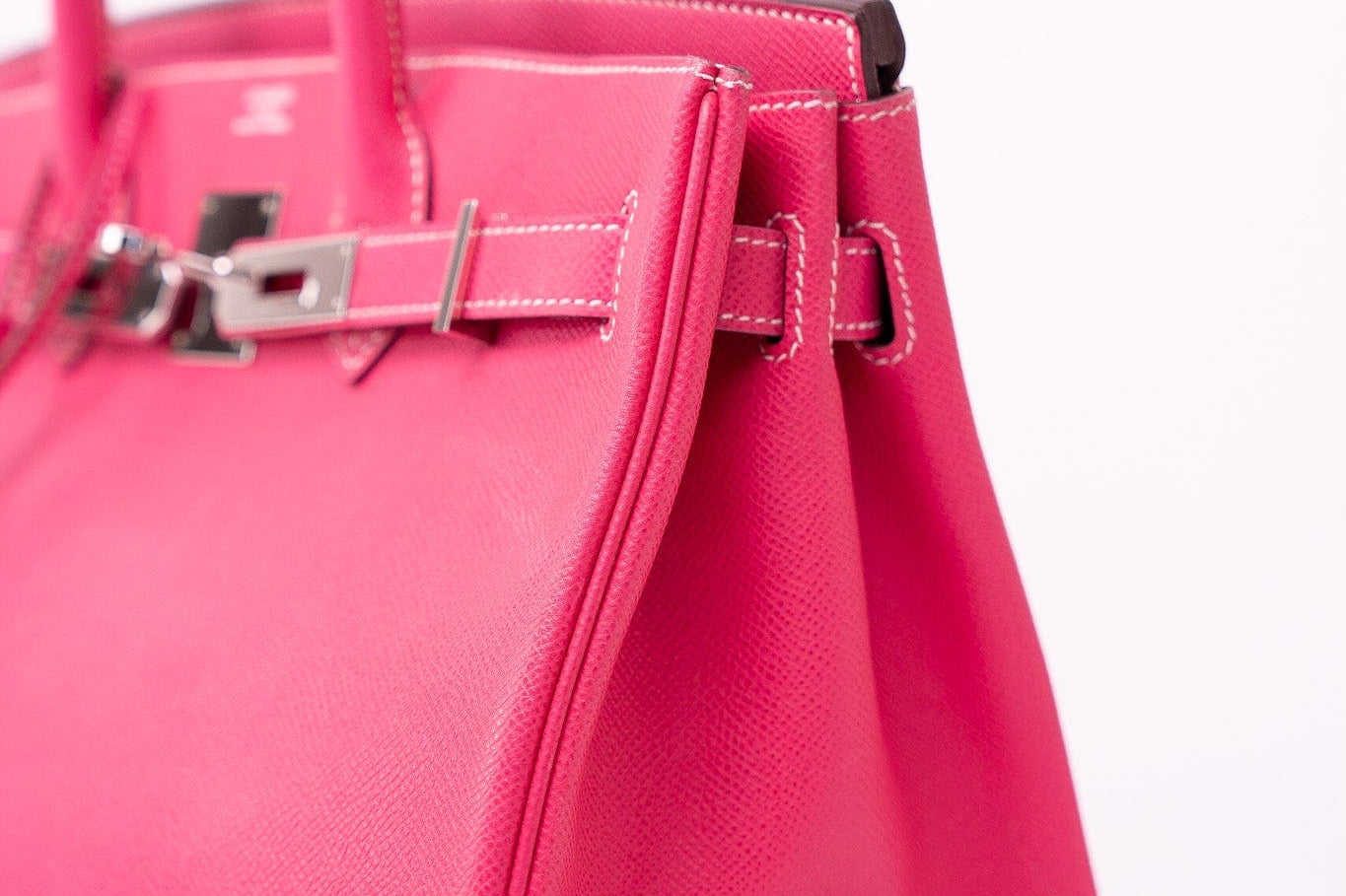 Hermes Handbag Birkin 30 (Candy Model) Rose Tyrien / Rubis Veau Epsom Leather Palladium Plated O Square Stamp - Redeluxe
