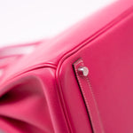 Hermes Handbag Birkin 30 (Candy Model) Rose Tyrien / Rubis Veau Epsom Leather Palladium Plated O Square Stamp - Redeluxe
