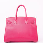 Hermes Handbag Birkin 30 (Candy Model) Rose Tyrien / Rubis Veau Epsom Leather Palladium Plated O Square Stamp - Redeluxe