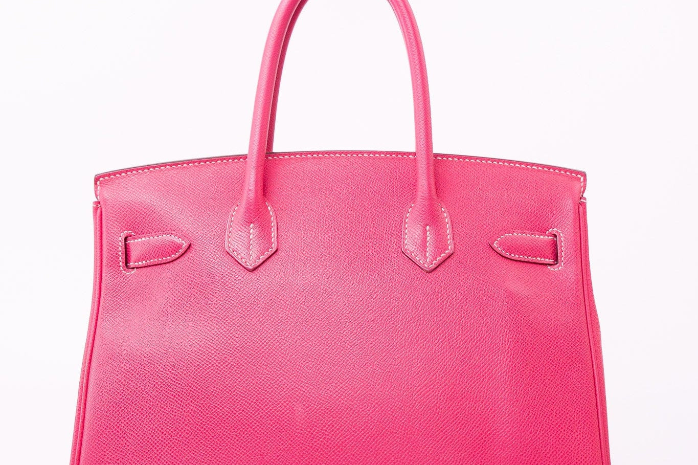 Hermes Handbag Birkin 30 (Candy Model) Rose Tyrien / Rubis Veau Epsom Leather Palladium Plated O Square Stamp - Redeluxe